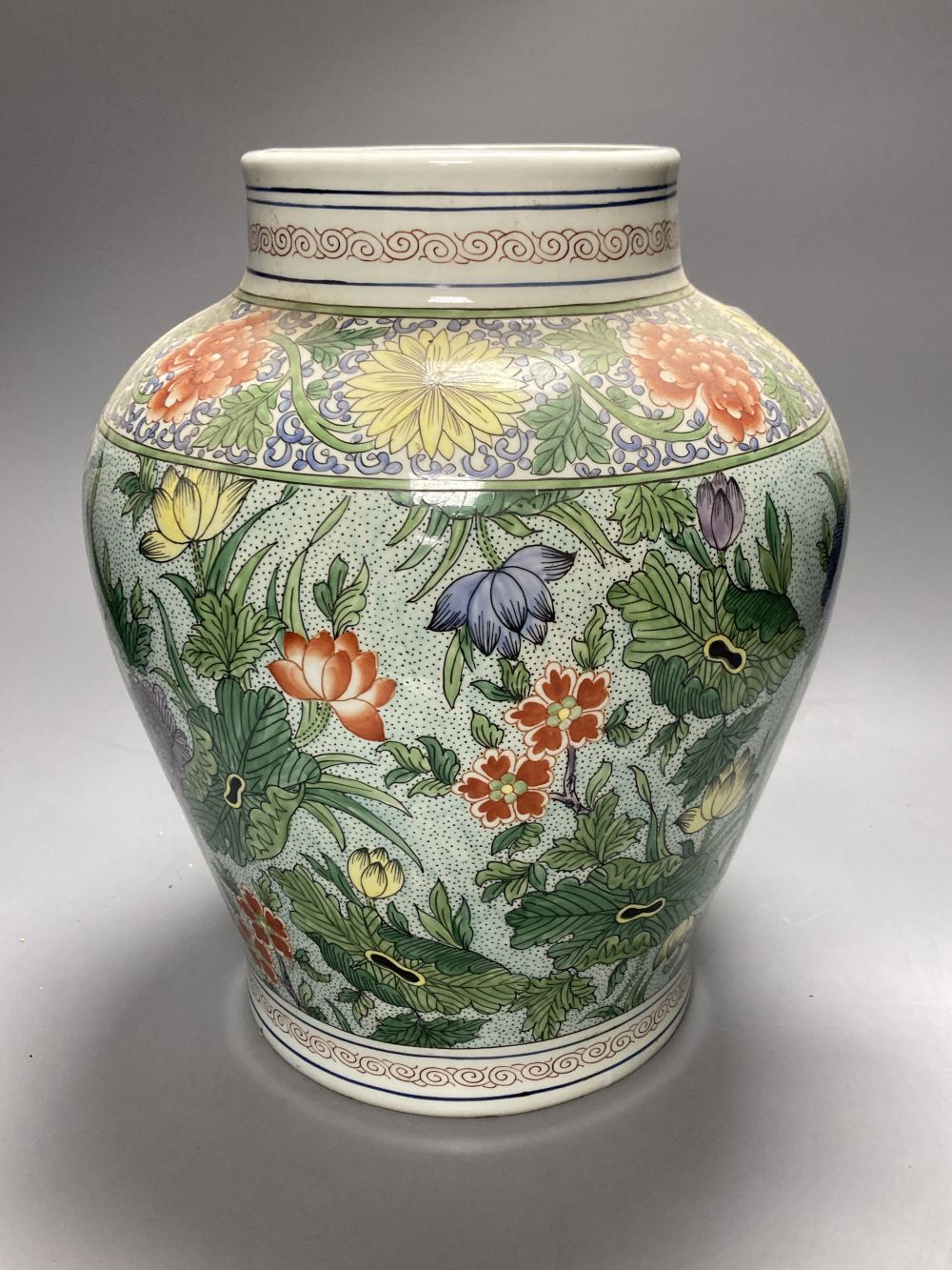 A Porcelaine de Paris famille rose style vase, height 33cm